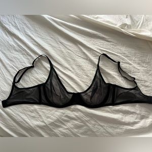 Skims Mesh Underwire Scoop Bra Black 36C